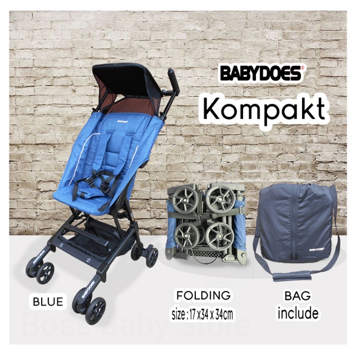 Babydoes Stroller 490 Kompakt / Kereta Dorong Bayi - Maroon