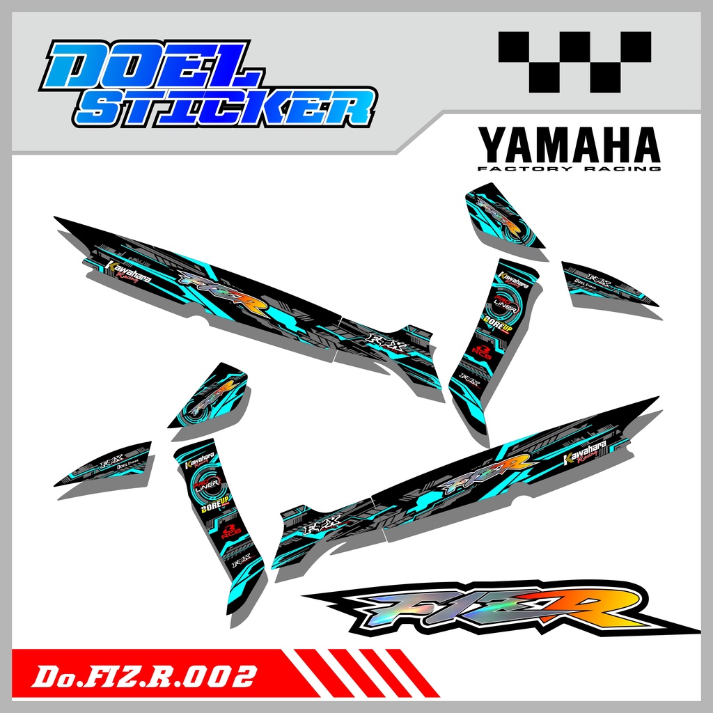 Striping Fiz R - Stiker Sticker Striping Semi Full Variasi Lis Yamaha Fiz R Desain Racing FOX 002