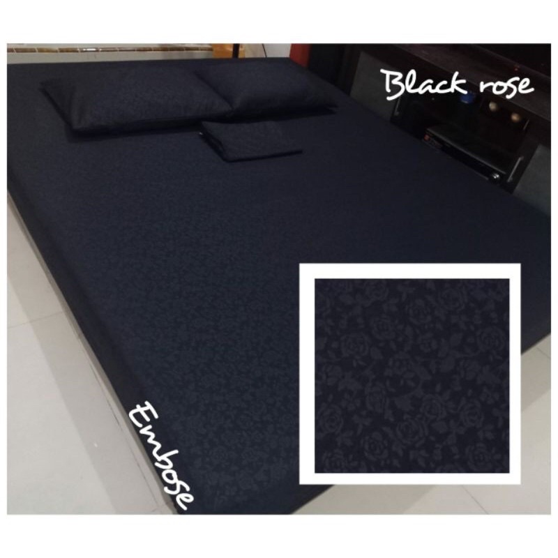 Sprei Polos Embos Hitam 100x200 Murah Halus Berkualitas