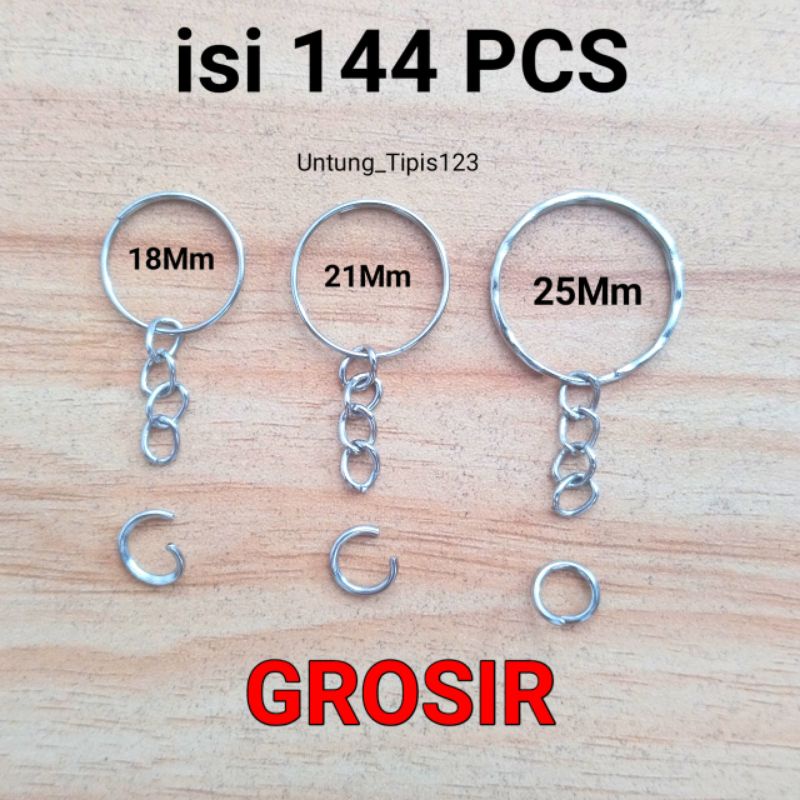 Ring ganci Gerigi uk 25 mm Ring gantungan kunci Nikel isi 144 pcs  Ring model kembang