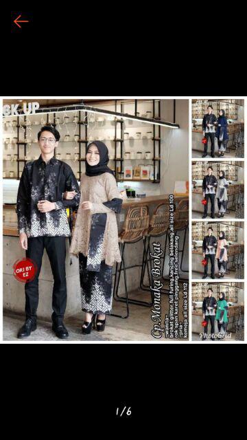 Zola_batik Batik Couple Kebaya Brokat Javana Selendang Lengan Panjang