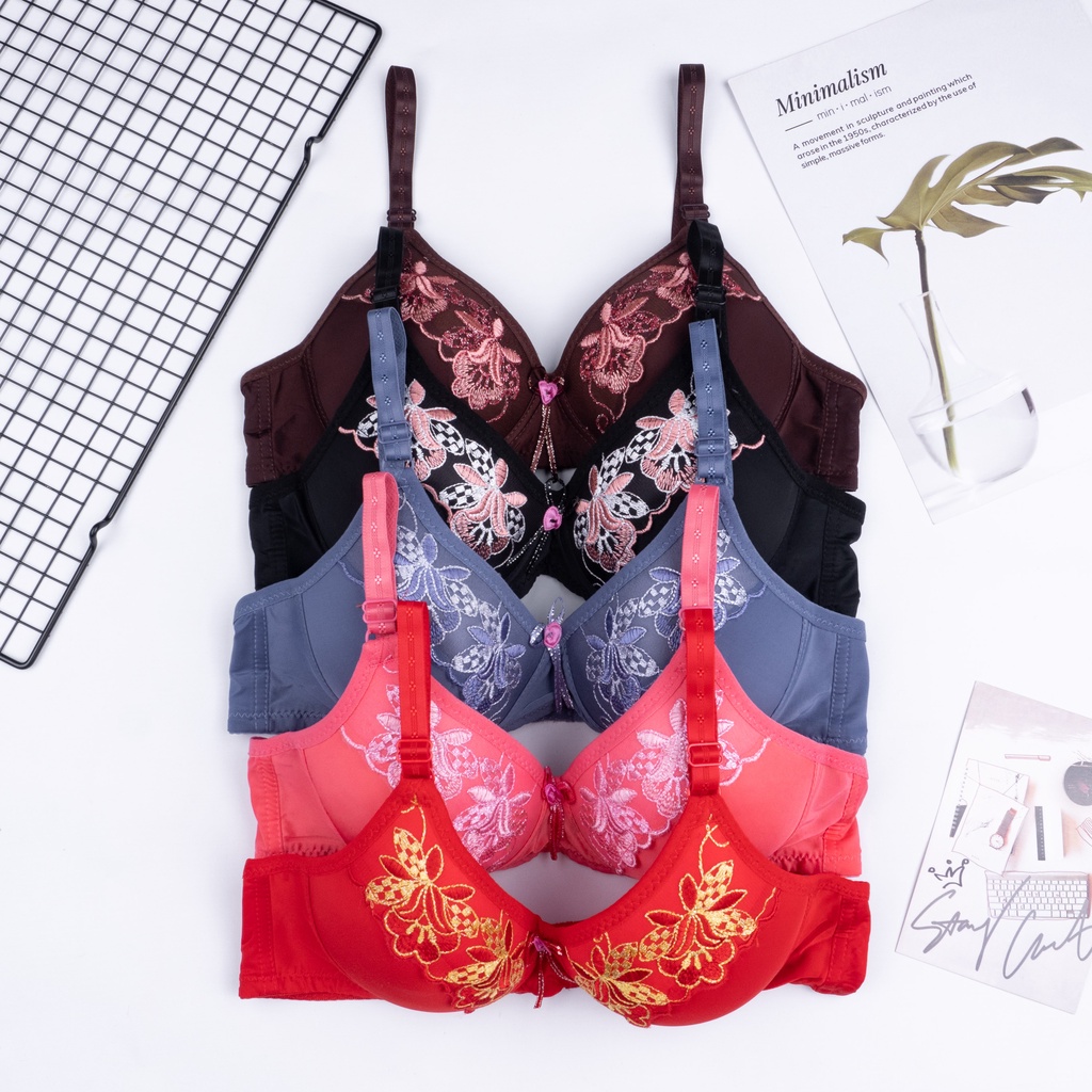 BH XIANG CAO BH BUSA TANPA KAWAT KANCING BRA DEWASA DAN YAYAN GOOD QUALITY SIZE BESAR-XIANG CAO BUNGA