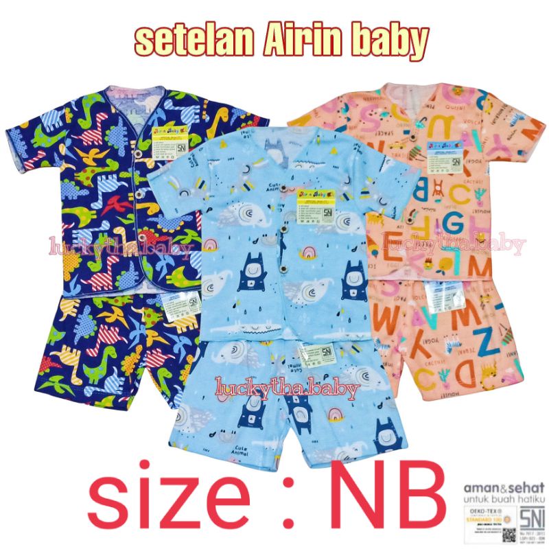 3pcs_airin setelan pendek AIRIN baby polar bear 3-24 bulan/SETELAN AIRIN baby pendek nb,s.m.l.xl/ baju bayi ,celana bayi  Airin baby / setelan pendek AIRIN motif Dino,alfabet,jelyfish