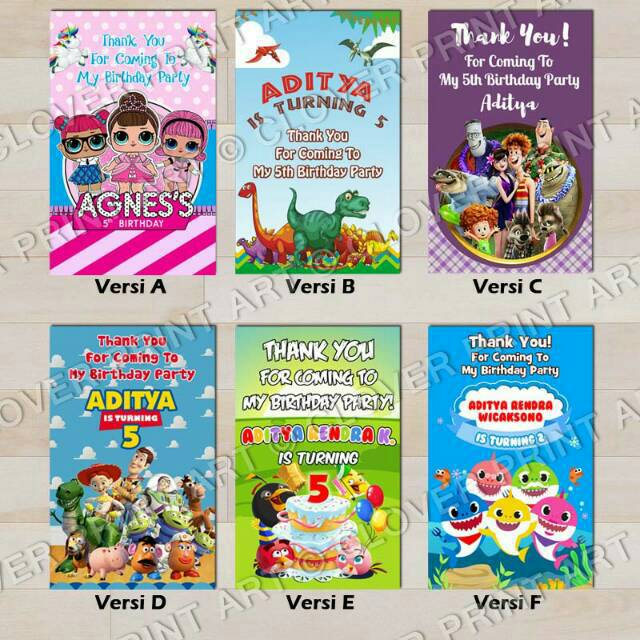 

Thank You Card Ulang Tahun Anak