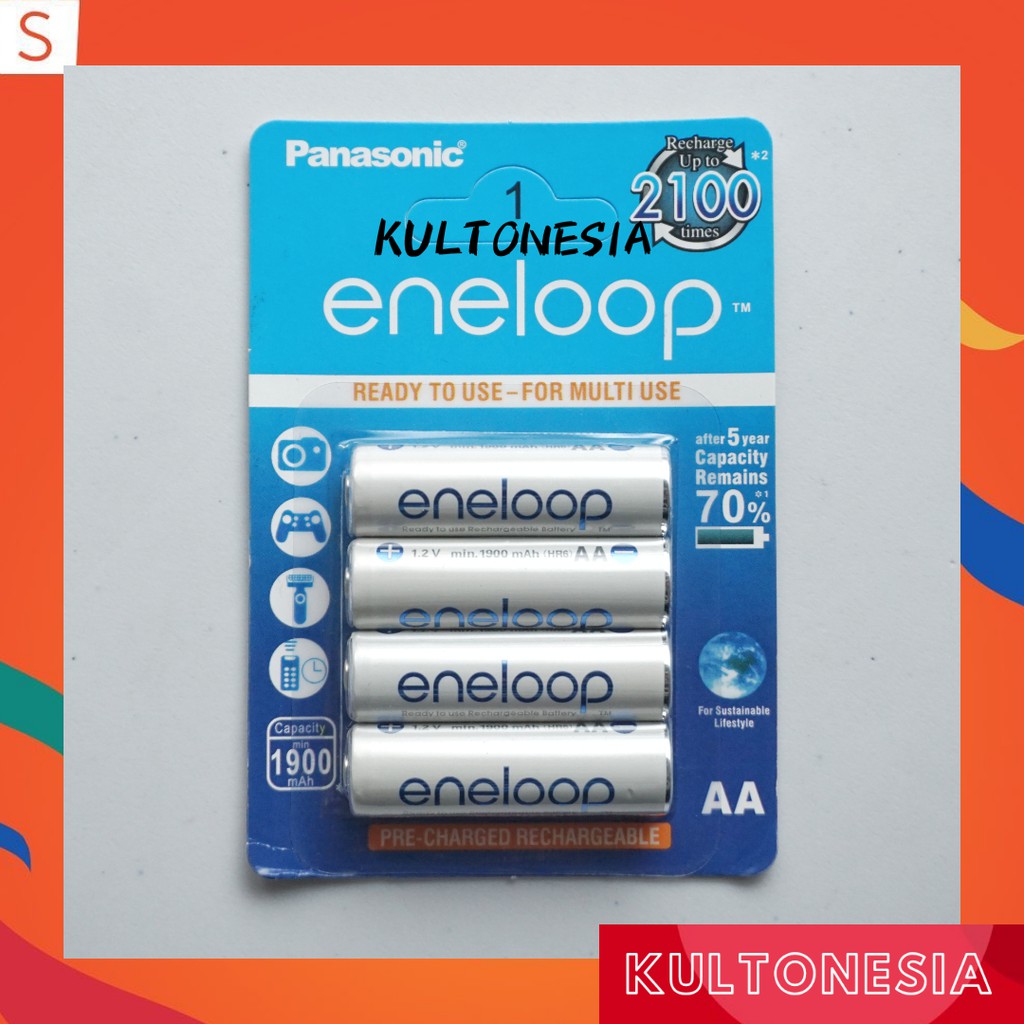 Baterai Charger Eneloop Panasonic AA 1900 mAh 4pcs