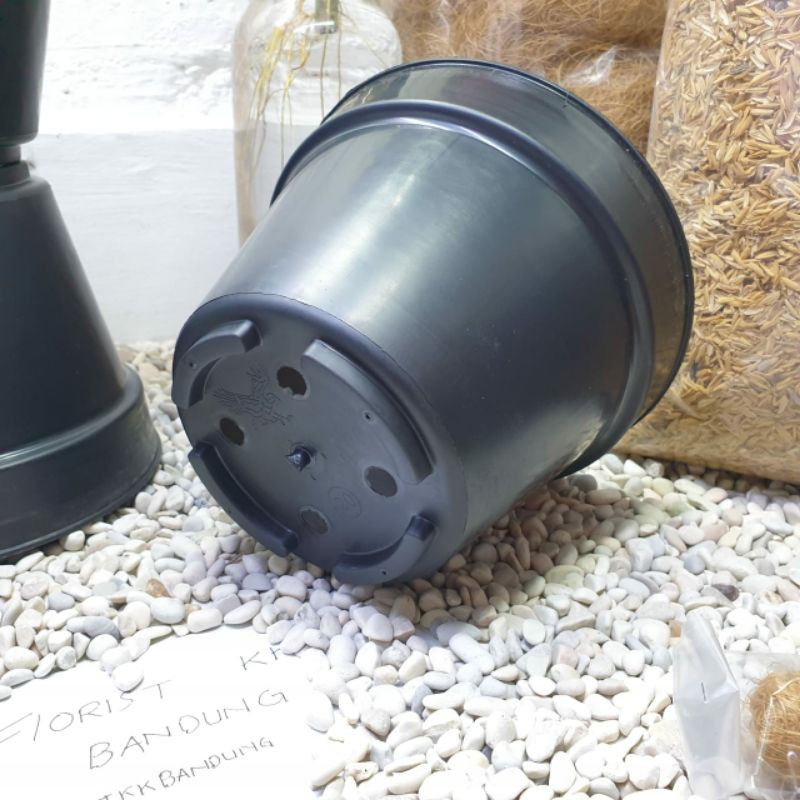 Grosir Pot Bunga & Tanaman Hias Plastik Hitam 20 Premium Tebal dan Murah