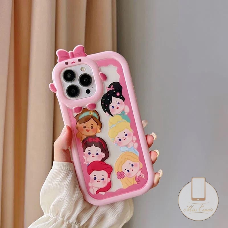 Soft Case Untuk Realme C33 9 8i C31 C15 C12 C25Y C35 9Pro+8 8Pro 9i C25 C30 C11 C21Y C20 C17 C25s C21 C20A C3 C2 7 6i 7i 5 5i Lucu Disney Princess 3D Bow-knot Monster Lensa &lt;Unk&gt;