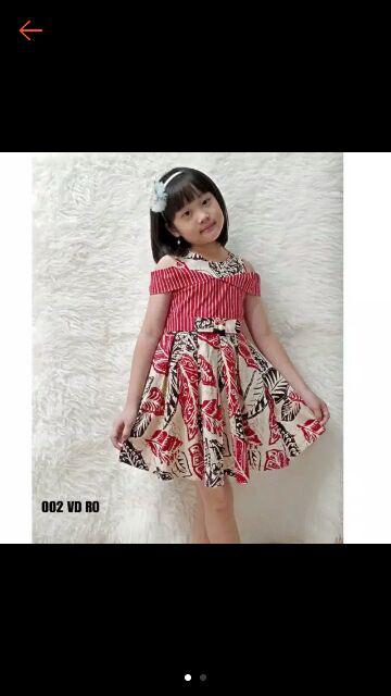 Dress / Kemeja Batik Anak Vd / Batik Anak Modern / Seragam Batik Anak