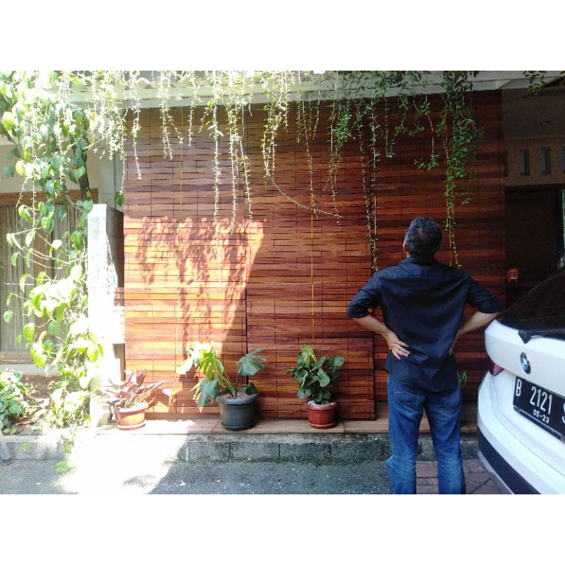 Tirai kayu outdoor cantik cantik