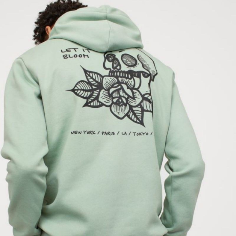 HOODIE Let It Bloom Green H*M
