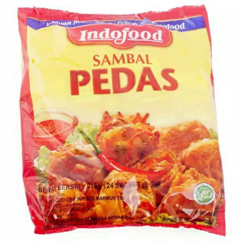 

INDOFOOD Chilli Sauce 216gr - Sambal Pedas (24 sachet x 9gr) kemasan baru