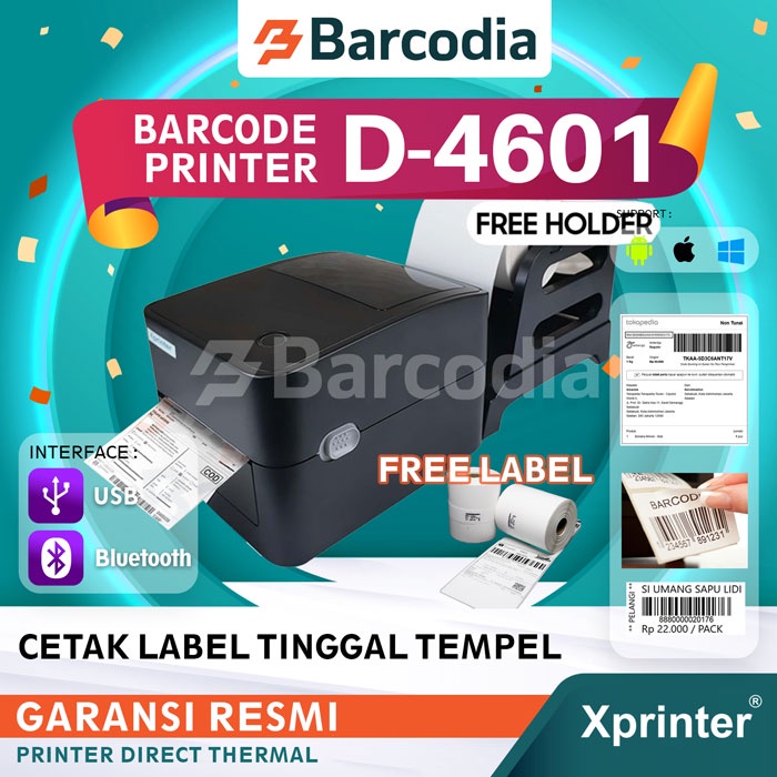 Printer Label Bluetooth Printer Resi Bluetooth Printer Stiker Label Online D-4601 BLUETOOTH FREE 1 LABEL