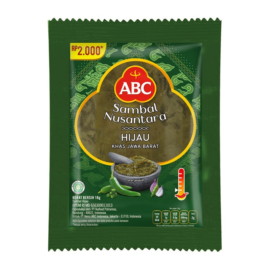 ABC Sambal Nusantara / Sambal ABC / Sambal Geprek / Sambal Hijau / 18g x 10pcs