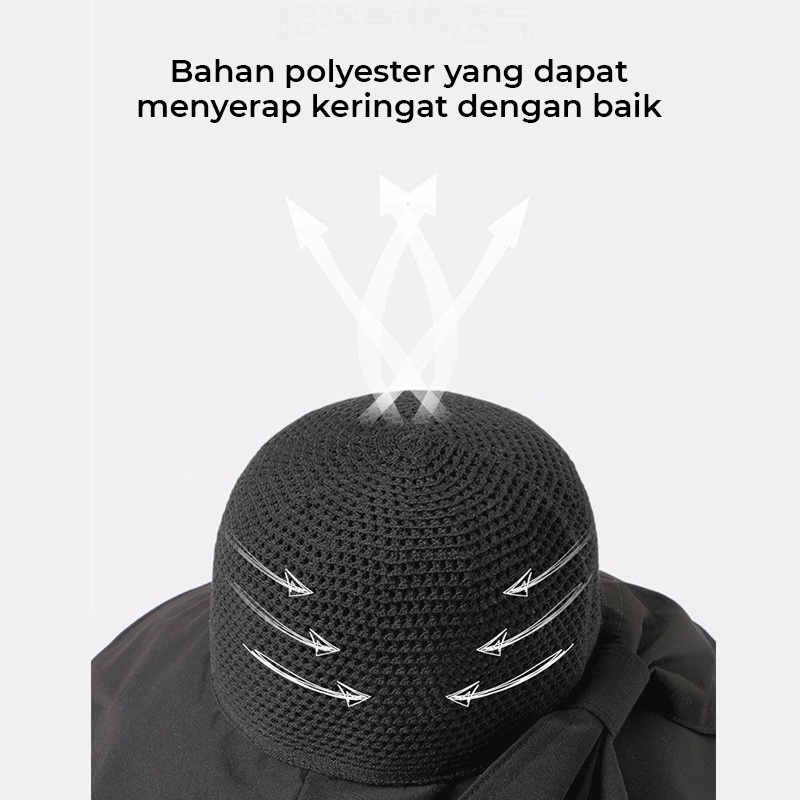 Topi Bucket Hat Pantai Wanita Korea Setengah Rajut Bordir RES Jaring Pita Belakang Lebar Anti UV ZZ