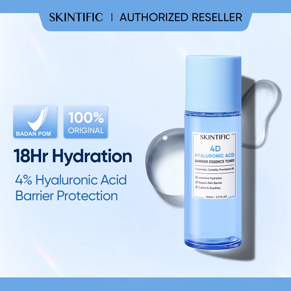 [BPOM]SKINTIFIC 4D Hyaluronic Acid Barrier Essence Toner 100ml Toner Wajah Hydrating Toner Toner Pelembab Facial Toner Skin Toner