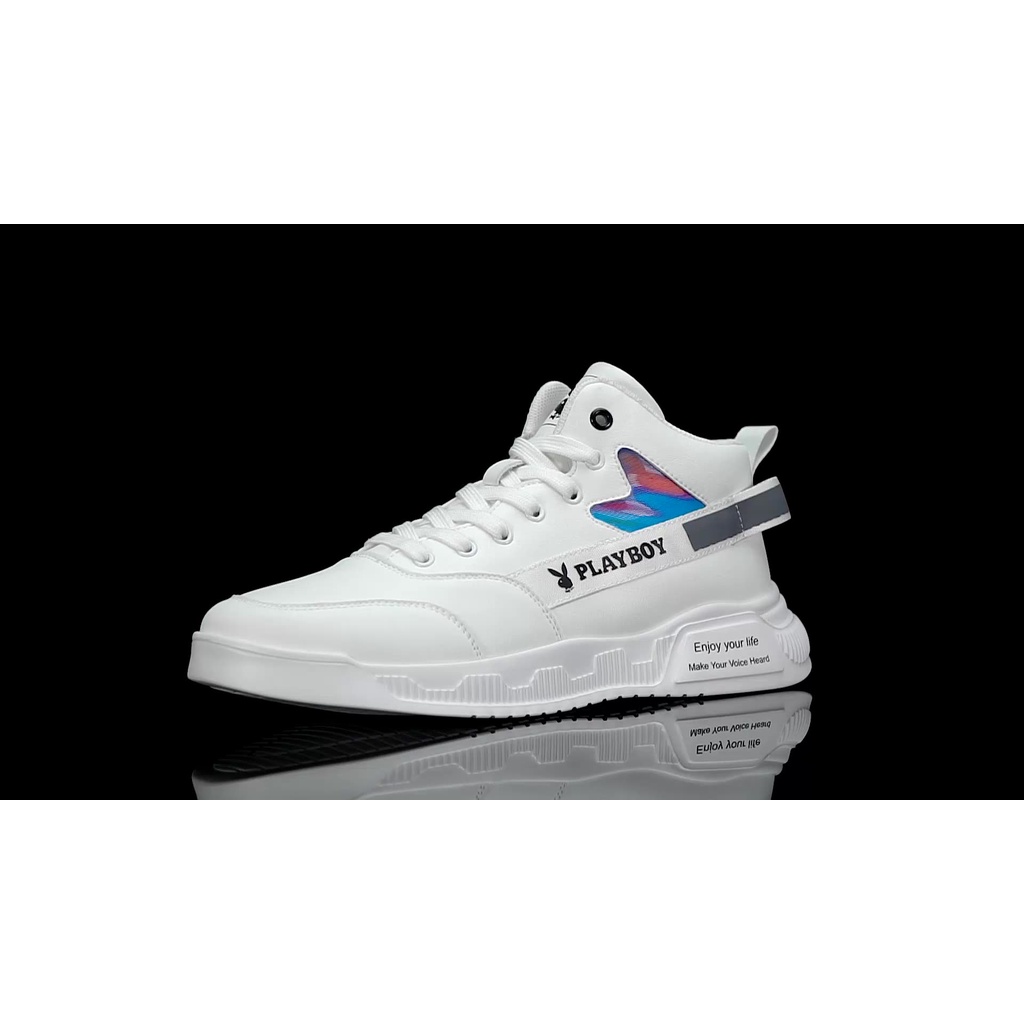 Playboy Pria Sepatu  2022  Pertengahan  Papan Sepatu  Korea Tren All-Match Kasual Putih fashion Sepa