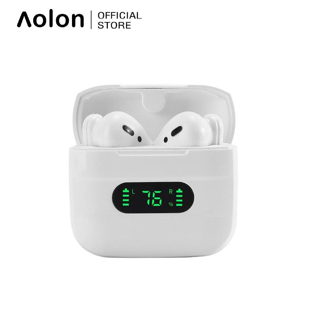 Aolon Earphone TWS V12+ Bluetooth Wireless 5.0-White
