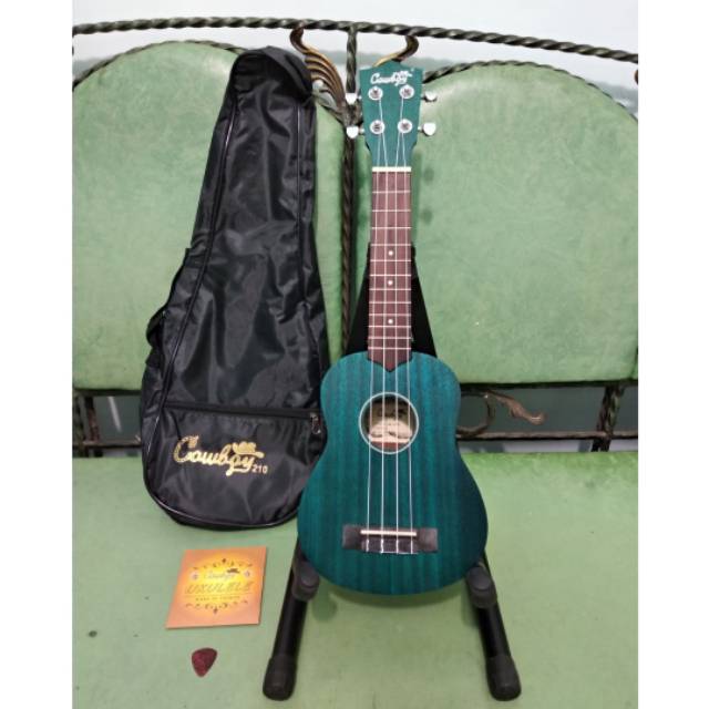 Ukulele Soprano Merk Cowboy Original Tipe UK-21 BL Bonus Tas Senar Pick Murah Jakarta