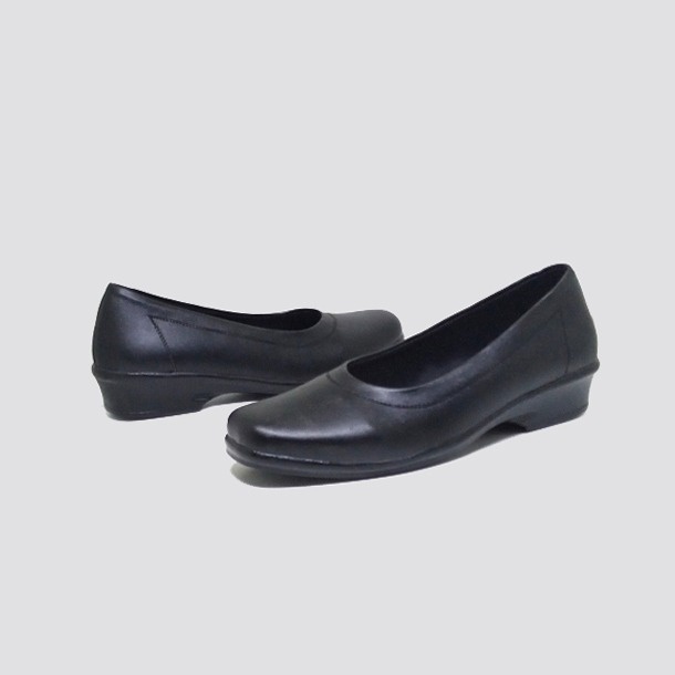 Sepatu Formal Pesta Wanita |Big Size 40-41-42-43-44-45 Ukuran Besar Jumbo| Heels Pantofel Kulit Hitam