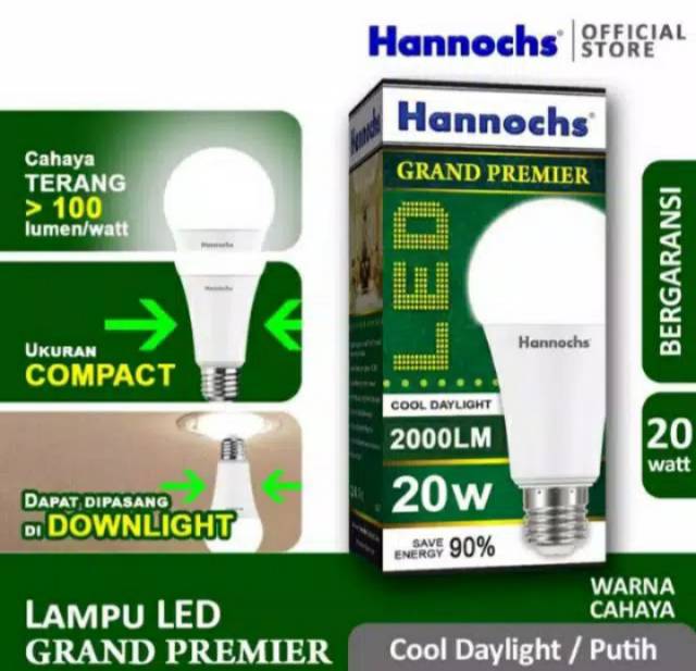 Lampu Led Hannochs 20w / 20 Watt / 22w / 22 Watt GRAND PREMIER / Bolam