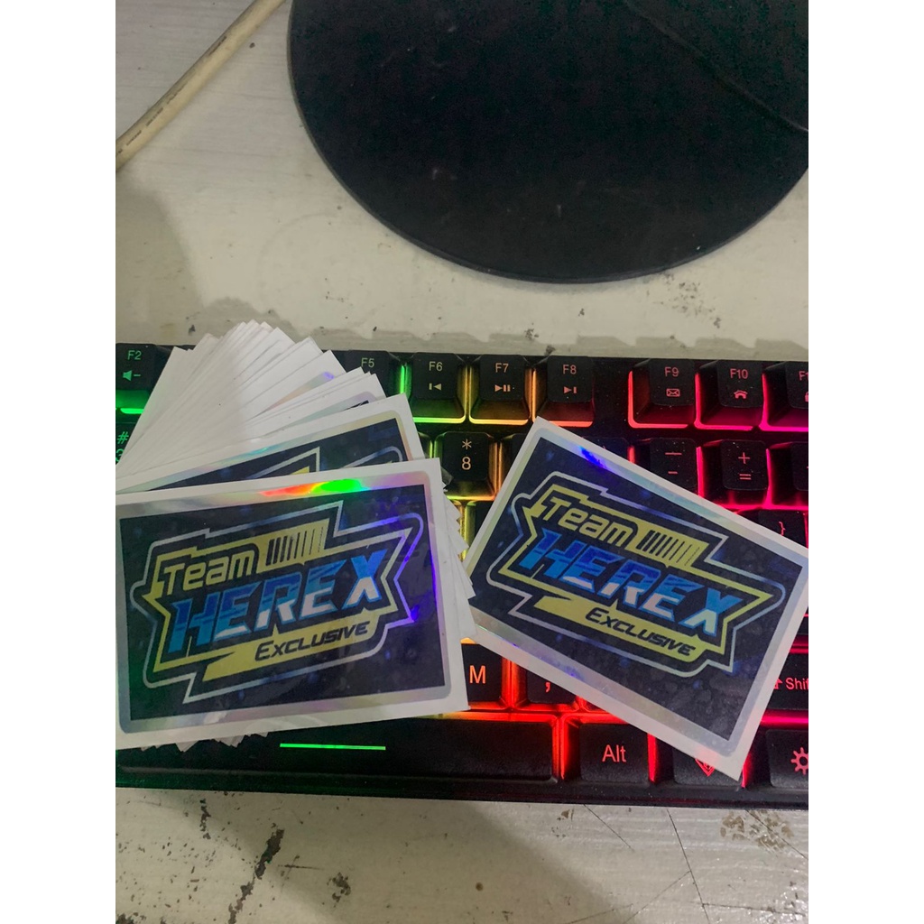 stiker team herex exclusive hologram princut cutting UV