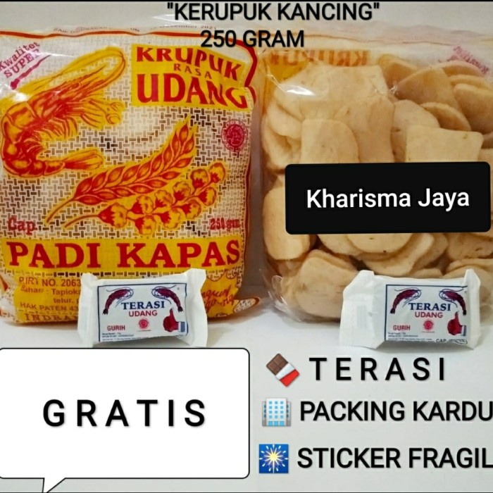 

TERLARIS Krupuk Padi Kapas Udang dan Ikan Super -Ikan GRATIS TERASI