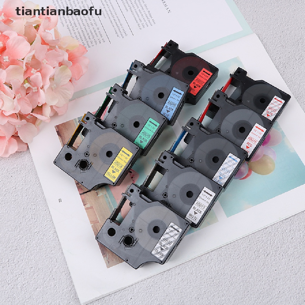 [tiantianbaofu] Compatible for DYMO 12mm D1 Black on Colors Label Tape 1/2'' LabelManager Refill Boutique