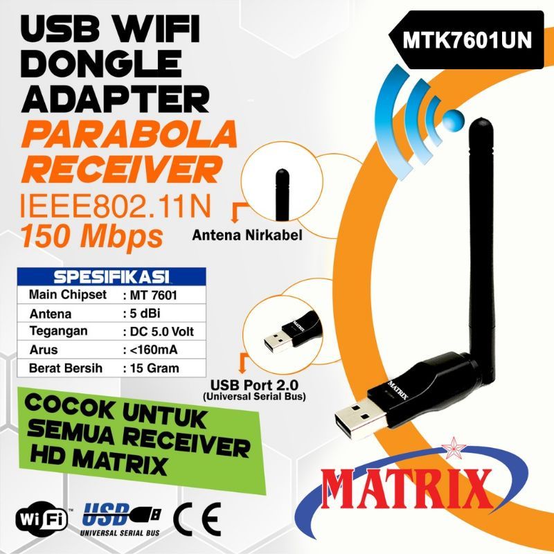 Dongle STB Wifi / Usb Adaptor Dongle Digital Parabola Receiver HD Welhome / Matrix Set Top Box