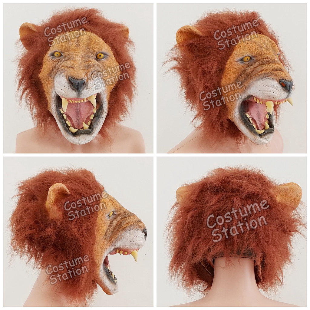 Topeng Singa / Lion Mask Latex Macan Hewan Binatang Animal Pesta Halloween