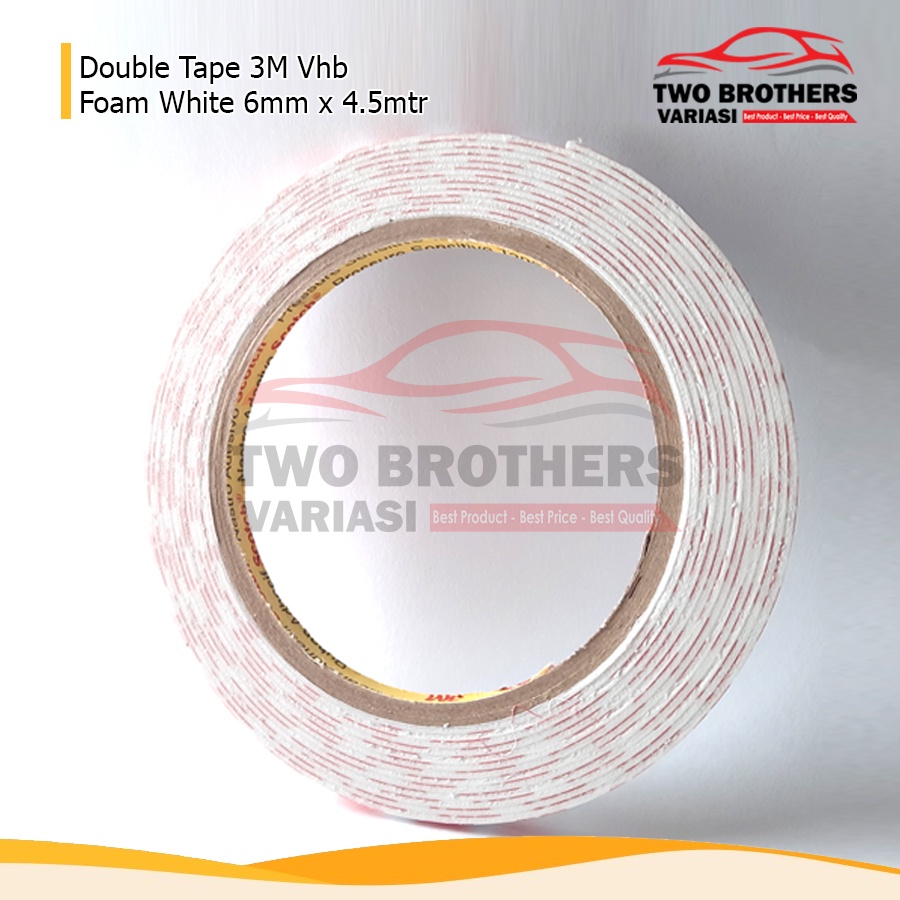 Double tape 3M foam White 6mm x 4mtr