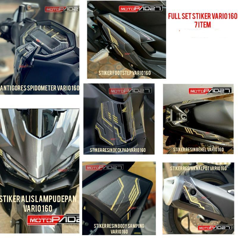 Motopad27 Paket Stiker Vario 160 Sticker Resin timbul Body Honda New VARIO 160 2022