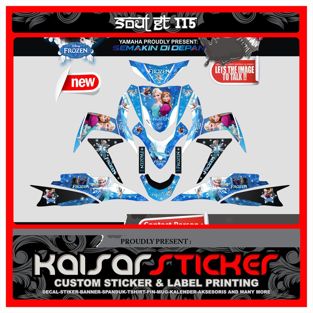 Decal Sticker Motor Full Body Stiker Yamaha Soul Gt 115 lama FROZEN