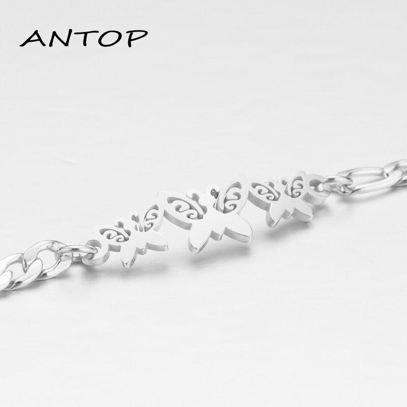 Gelang Butterfly Moon Star Love Bahan Stainless Steel Untuk Wanita