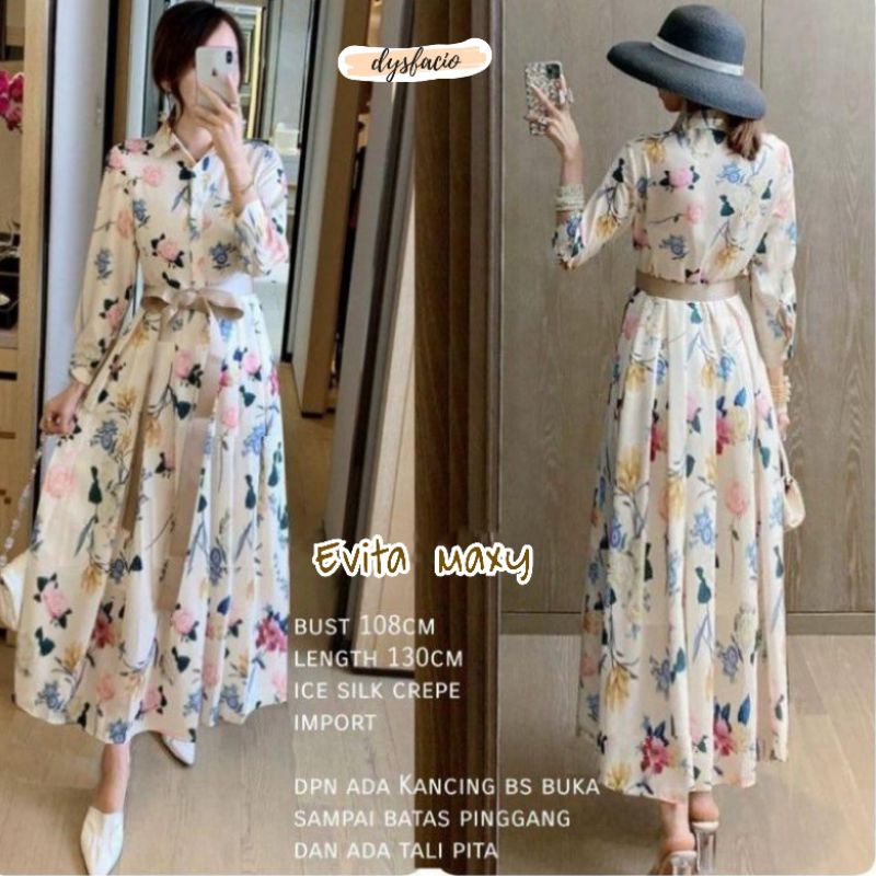 Evita maxy bunga gamis remaja muslim kekinian