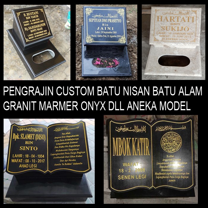 paket custom nisan makam batu alam granit marmer onyx harga sesuai model dan tujuan ragilshop