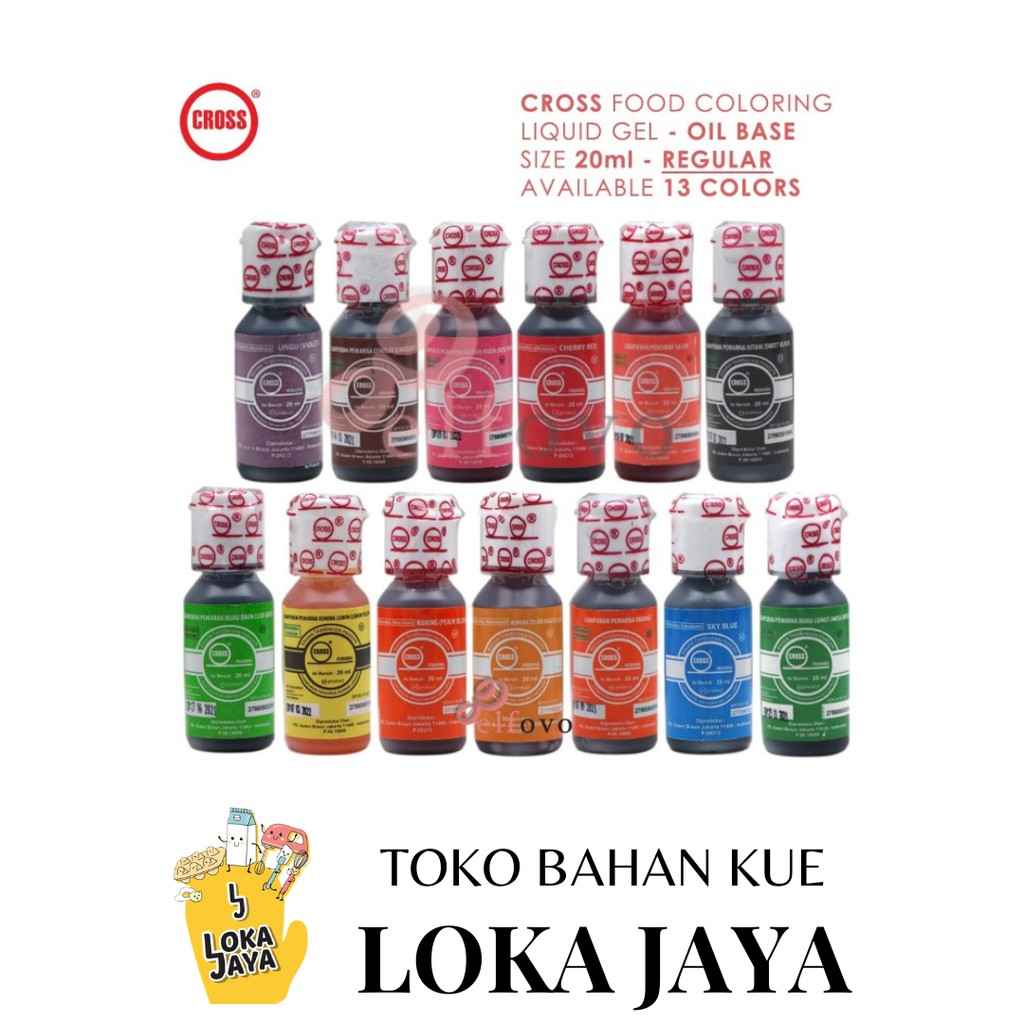 

CROSS OIL BASED PEWARNA MAKANAN HALAL PREMIUM CROSS OIL BASED 60ML ALL VARIAN