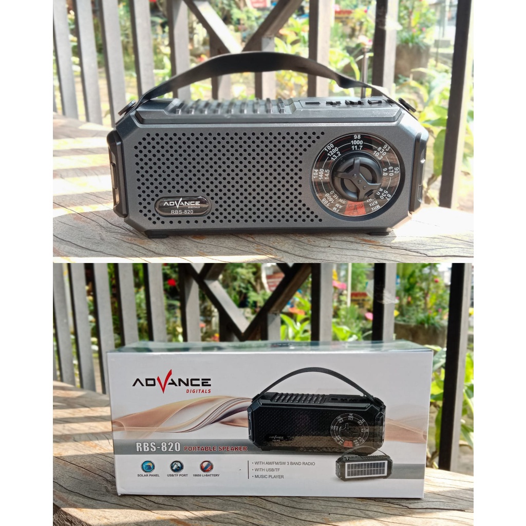 Speaker Bluetooth Music Box Advance RBS 820 RBS820 Solar Panel