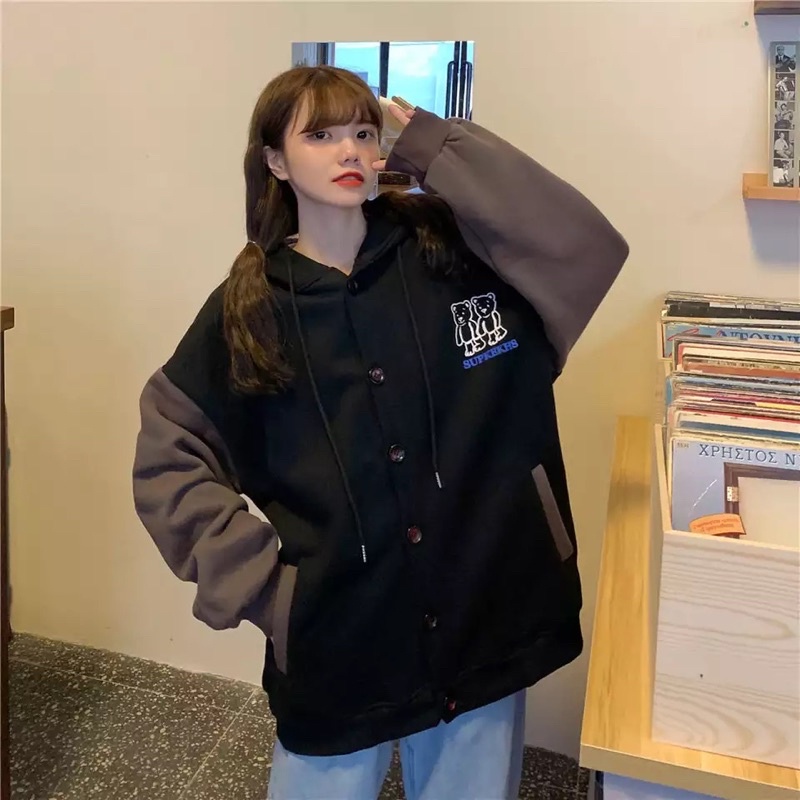 jaket hoodie wanita SUPKELHC jaket cewek kekinian ukuran M L XL
