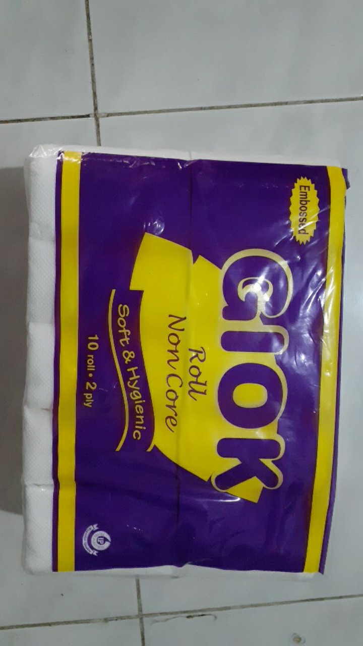 Tissue Giok Roll Non Core, Lembut Dan Higienis. Isi 10 Roll