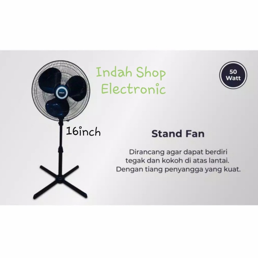 MIYAKO KAS 1606 X GB - Kipas Angin Stand Fan 16&quot;  - Jaring Besi - Garansi Resmi 1 Tahun