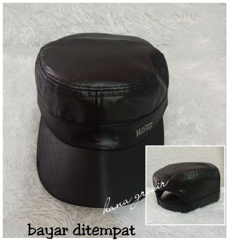 Topi Komando Pria Topi Komando Kulit sintetis