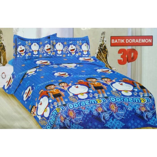 Bonita Bedcover Sprei Batik Doraemon Rumbai Shopee Indonesia