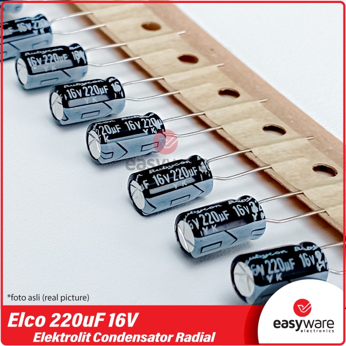 5pcs Elco 220UF 16V Capasitor Elco 220 uF 16 V