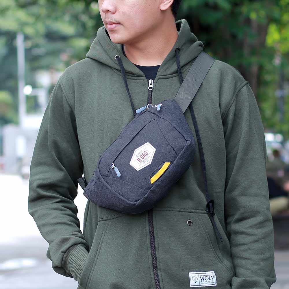 Tas Selempang Waistbag Kecil Pria Distro Original Terbaru Simpel Premium Multifungsi