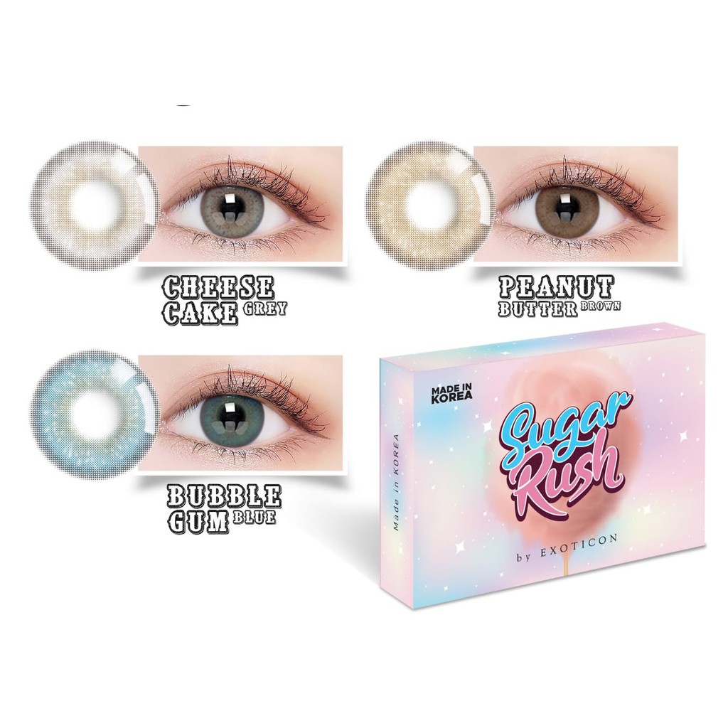 Softlens X2 SUGAR RUSH 14.2mm NORMAL by EXOTICON - FREE TEMPAT LENSA