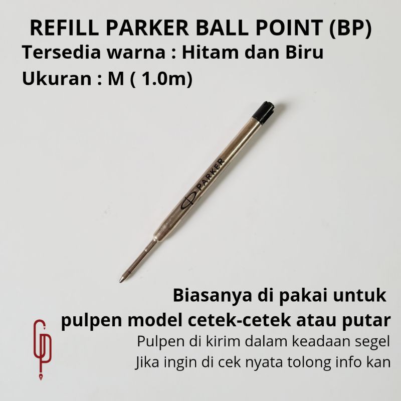 Isi Pulpen Parker / Refill Parker BallPoint BP | Shopee ...