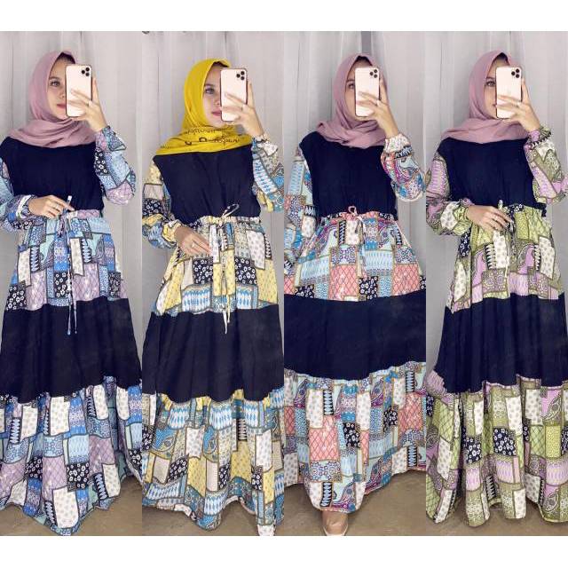 Home dress Gamis Menyusui monalisa rayon baju  muslim  syari  