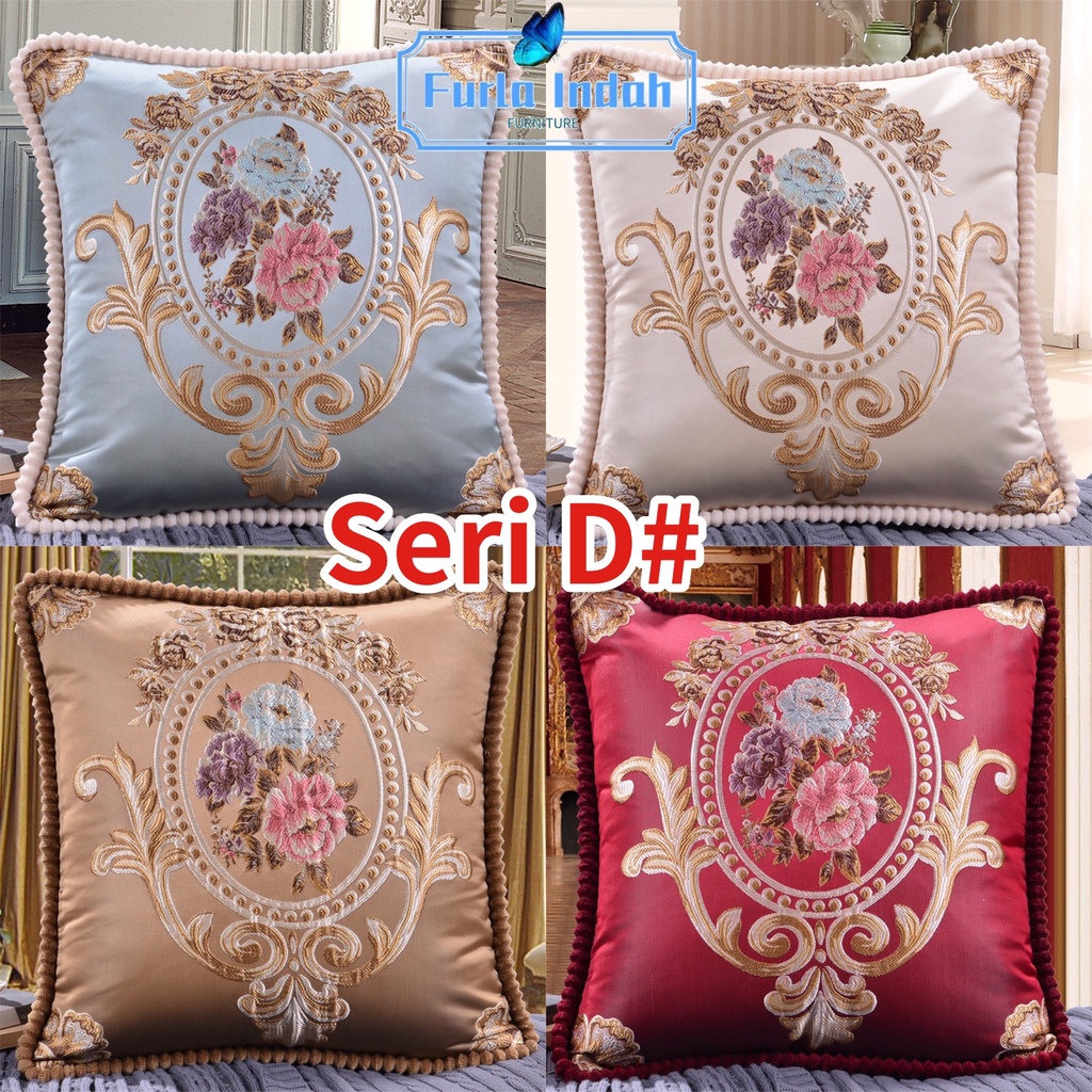 sarung bantal sofa sarung bantal kursi motif mewah 48×48CM IMPOR