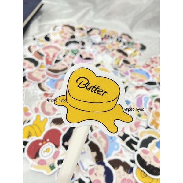 

Sticker Jurnal / Stiker Kpop BTS Butter / Sticker Cute Korean Planner Die Cut / Stiker Material Glossy - Glitter Finish