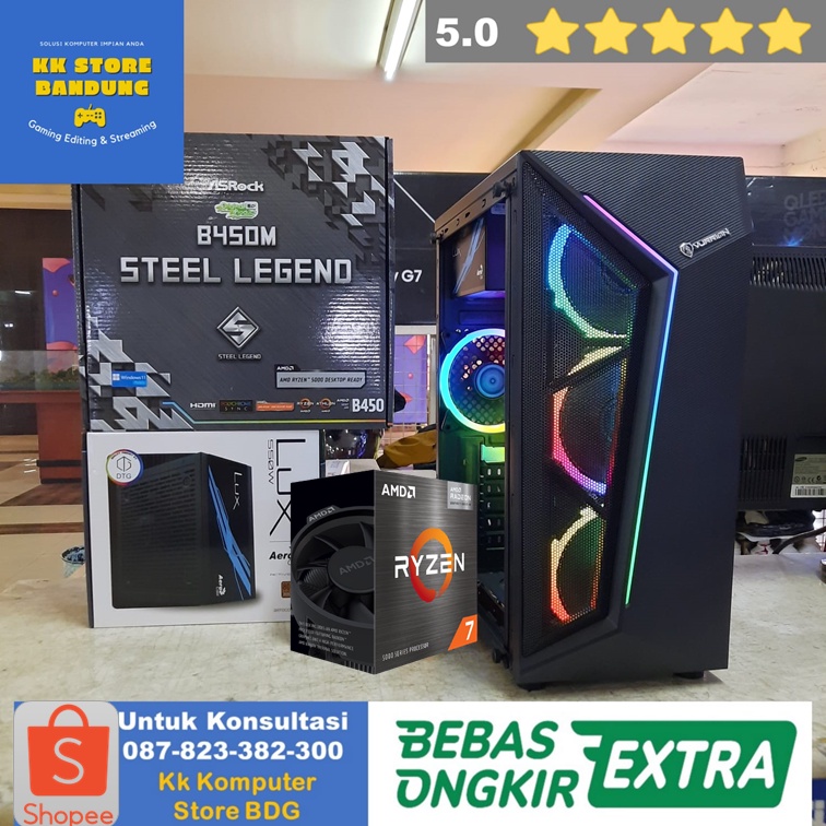 PC GAMING AMD RYZEN 7 5700G | 16GB RAM | M2 256GB PC RAKITAN DESIGN
